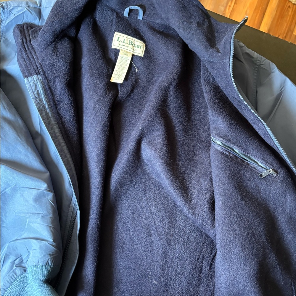 L.L. Bean Men's Navy and Light Blue Performance Jacket